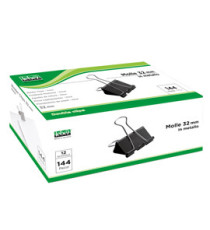 Molla Double Clips - 3,2 cm - nero - Lebez - conf. 12 pezzi