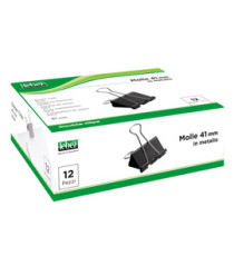Molla Double Clips - 4,1 cm - nero - Lebez - conf. 12 pezzi