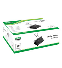 Molla Double Clips - 4,1 cm - nero - Lebez - conf. 12 pezzi