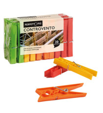 Mollette biancheria Controvento Colours - colori assortiti - Perfetto - conf. 20 pezzi Mollette biancheria Controvento Colours - colori assortiti - Perfetto - conf. 20 pezzi