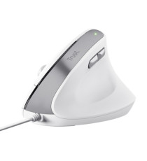 Mouse ergonomico Bayo II - con filo - bianco - Trust