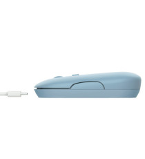 Mouse Puck - ultrasottile - wireless - ricaricabile - azzurro - Trust