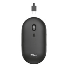 Mouse Puck - ultrasottile - wireless - ricaricabile - nero - Trust