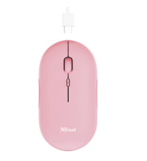 Mouse Puck - ultrasottile - wireless - ricaricabile - rosa - Trust