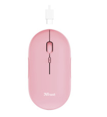 Mouse Puck - ultrasottile - wireless - ricaricabile - rosa - Trust
