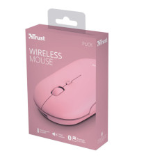 Mouse Puck - ultrasottile - wireless - ricaricabile - rosa - Trust