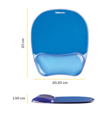 Mousepad con poggiapolsi in gel - blu trasparente - Fellowes Mousepad con poggiapolsi in gel - blu trasparente - Fellowes