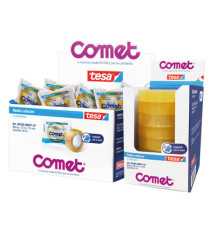 Nastro adesivo - 10 m x 1,5 cm - cellophane - trasparente - Comet Nastro adesivo - 10 m x 1,5 cm - cellophane - trasparente - Comet