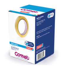 Nastro adesivo - 66 m x 1,5 cm - cellophane - trasparente - Comet Nastro adesivo - 66 m x 1,5 cm - cellophane - trasparente - Comet