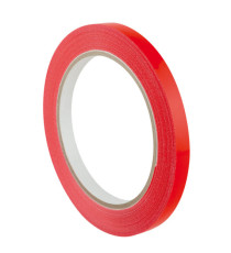 Nastro adesivo 350 - 9 mm - PVC - rosso - Eurocel - rotolo da 66 m
