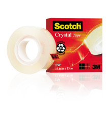 Nastro adesivo Crystal 600 - 33 m x 1,9 cm - trasparente - Scotch Nastro adesivo Crystal 600 - 33 m x 1,9 cm - trasparente - Scotch