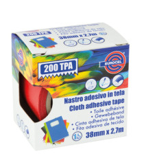 Nastro adesivo telato TPA 200 - 3,8 cm x 2,7 m - rosso - Eurocel