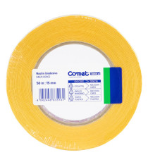 Nastro biadesivo - 1,5 cm x 50 m - trasparente - Comet