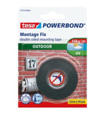 Nastro biadesivo Powerbond - 19 mm x 1,5 m - acrilico - bianco - Tesa