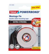 Nastro biadesivo Powerbond Ultra Strong - 1,9 cm x 1,5 m - bianco - Tesa