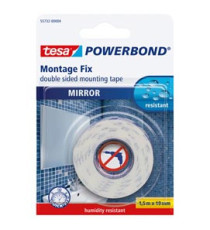 Nastro biadesivo Tesa Powerbond - per specchi - 1,9 cm x 1,5 m - bianco - Tesa - blister 1 pezzo