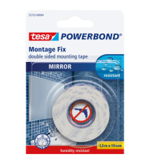Nastro biadesivo Tesa Powerbond - per specchi - 1,9 cm x 1,5 m - bianco - Tesa - blister 1 pezzo