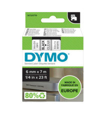 Nastro D1 standard 436100 - 6 mm x 7 mt - PL - nero/trasparente - Dymo Nastro D1 standard 436100 - 6 mm x 7 mt - PL - nero/trasparente - Dymo