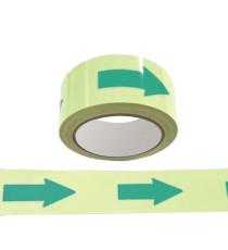 Nastro fotoluminescente adesivo - 4 cm x 10 m - giallo/frecce verdi Nastro fotoluminescente adesivo - 4 cm x 10 m - giallo/frecce verdi