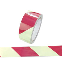 Nastro fotoluminescente adesivo - 4 cm x 10 m - giallo/strisce rosse Nastro fotoluminescente adesivo - 4 cm x 10 m - giallo/strisce rosse