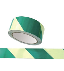 Nastro fotoluminescente adesivo - 4 cm x 10 m - giallo/strisce verdi Nastro fotoluminescente adesivo - 4 cm x 10 m - giallo/strisce verdi