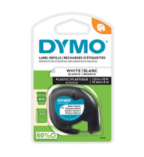 Nastro Letratag 912010 - 12 mm x 4 mt - plastica - bianco - Dymo