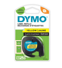 Nastro Letratag 912020 - 12 mm x 4 mt - plastica - giallo - Dymo