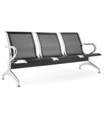 Panca attesa - 3 posti - in acciaio - nero - Serena Group Panca attesa - 3 posti - in acciaio - nero - Serena Group