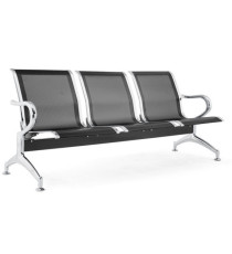 Panca attesa - 3 posti - in acciaio - nero - Serena Group Panca attesa - 3 posti - in acciaio - nero - Serena Group