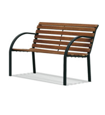 Panca da giardino Parco - 80 x 62 x 122 cm - acciaio/legno - nero - Garden Friend