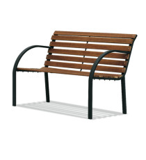 Panca da giardino Parco - 80 x 62 x 122 cm - acciaio/legno - nero - Garden Friend