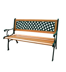 Panca da giardino Rombo - 74 x 52 x 125 cm - ghisa/legno - nero - Garden Friend