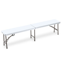 Panca Horeca - pieghevole - 44 x 30 x 183 cm - HDPE - bianco - Garden Friend
