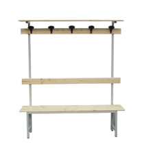Panca spogliatoio - con alzata - 5 posti - 150 x 40 x 185 cm - legno - Fasma Panca spogliatoio - con alzata - 5 posti - 150 x 40 x 185 cm - legno - Fasma