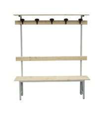 Panca spogliatoio - con alzata - 5 posti - 150 x 40 x 185 cm - legno - Fasma Panca spogliatoio - con alzata - 5 posti - 150 x 40 x 185 cm - legno - Fasma