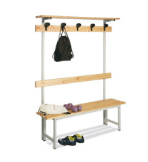 Panca spogliatoio - con alzata - 5 posti - 150 x 40 x 185 cm - legno - Fasma Panca spogliatoio - con alzata - 5 posti - 150 x 40 x 185 cm - legno - Fasma