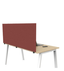 Pannello fonoassorbente per scrivania - 75 x 40 cm - morsetti neri - rosso