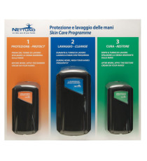 Pannello per protezione e lavaggio delle mani - con 3 dispenser - 67,4 x 60 x 1 cm - Nettuno Pannello per protezione e lavaggio delle mani - con 3 dispenser - 67,4 x 60 x 1 cm - Nettuno