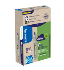 Penna a sfera scatto B2P Ecoball BeGreen - punta 1.0 mm - 10 refill B2P inclusi - blu - Pilot - conf. 10 pezzi
