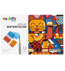 Pastiglia acquerello - ø 18 mm x 10 mm - colori assortiti - Carioca Plus - conf. 12 pezzi