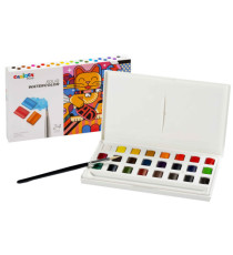 Pastiglia acquerello - ø 18 mm x 10 mm - colori assortiti - Carioca Plus - conf. 24 pezzi