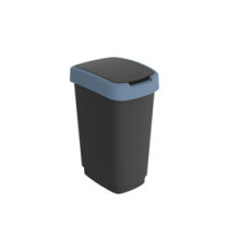 Pattumiera con coperchio basculante - 25 L - 33,3 x 25,2 x 47,6 cm - PPL - nero/blu - Rotho Pattumiera con coperchio basculante - 25 L - 33,3 x 25,2 x 47,6 cm - PPL - nero/blu - Rotho