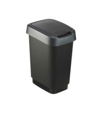 Pattumiera con coperchio basculante - 25 L - 33,3 x 25,2 x 47,6 cm - PPL - nero/grigio - Rotho Pattumiera con coperchio basculante - 25 L - 33,3 x 25,2 x 47,6 cm - PPL - nero/grigio - Rotho