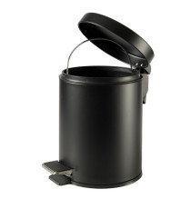 Pattumiera Premium - con pedale e vaschetta - 5 L - nero satinato - Perfetto Pattumiera Premium - con pedale e vaschetta - 5 L - nero satinato - Perfetto