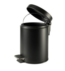 Pattumiera Premium - con pedale e vaschetta - 5 L - nero satinato - Perfetto Pattumiera Premium - con pedale e vaschetta - 5 L - nero satinato - Perfetto