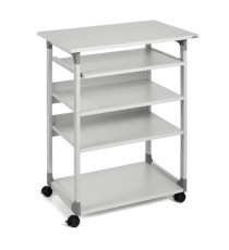 Pc Workstation System 75 VH - con ruote - 5 ripiani - 75 x 53,4 x 95/125 cm - grigio - Durable
