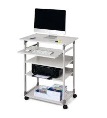 Pc Workstation System 75 VH - con ruote - 5 ripiani - 75 x 53,4 x 95/125 cm - grigio - Durable