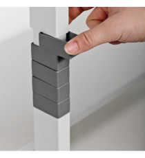 Pc Workstation System 80 VH - con ruote - 3 ripiani - 80 x 56,4 x 92/122 cm - grigio - Durable