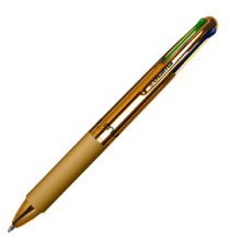Penna a sfera 4 Multi Chrome - punta 1,00 mm - 4 colori  - metallic gold - Osama