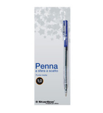 Penna a sfera a scatto  - punta 1,0mm - blu - Starline - conf. 20 pezzi Penna a sfera a scatto  - punta 1,0mm - blu - Starline - conf. 20 pezzi